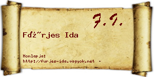 Fürjes Ida névjegykártya