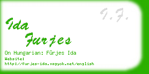 ida furjes business card