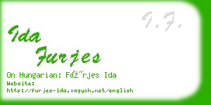ida furjes business card
